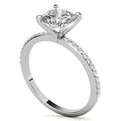 Cushion Moissanite Engagement Ring with Claw Prongs