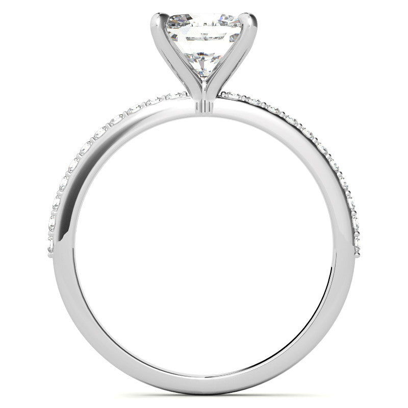 Cushion Moissanite Engagement Ring with Claw Prongs
