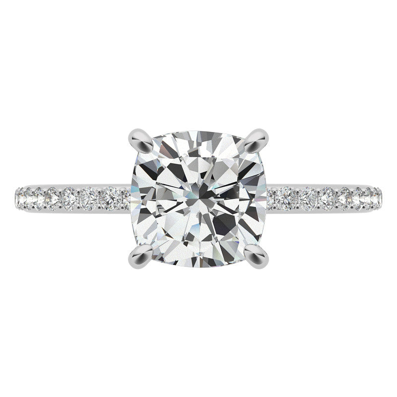 Cushion Moissanite Engagement Ring with Claw Prongs