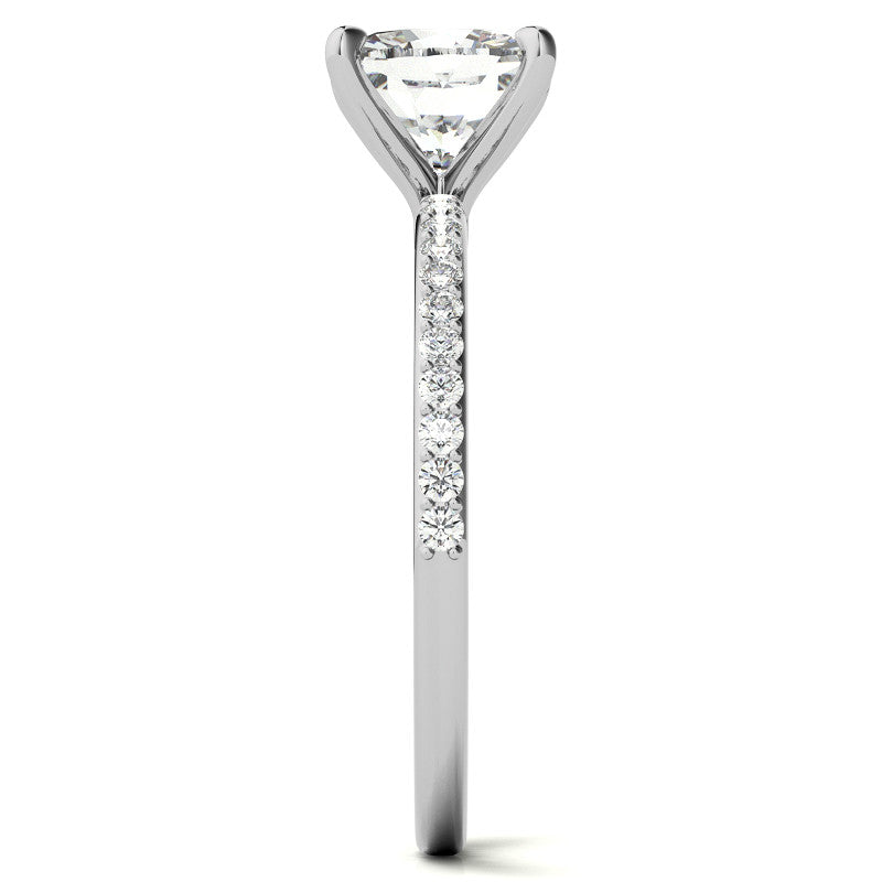 Cushion Moissanite Engagement Ring with Claw Prongs
