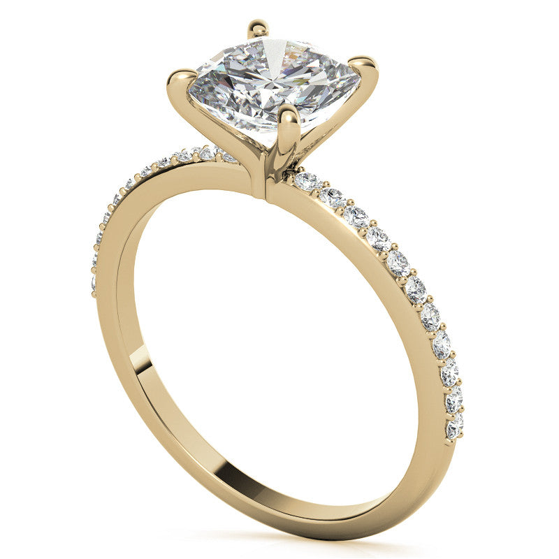 Cushion Moissanite Engagement Ring with Claw Prongs