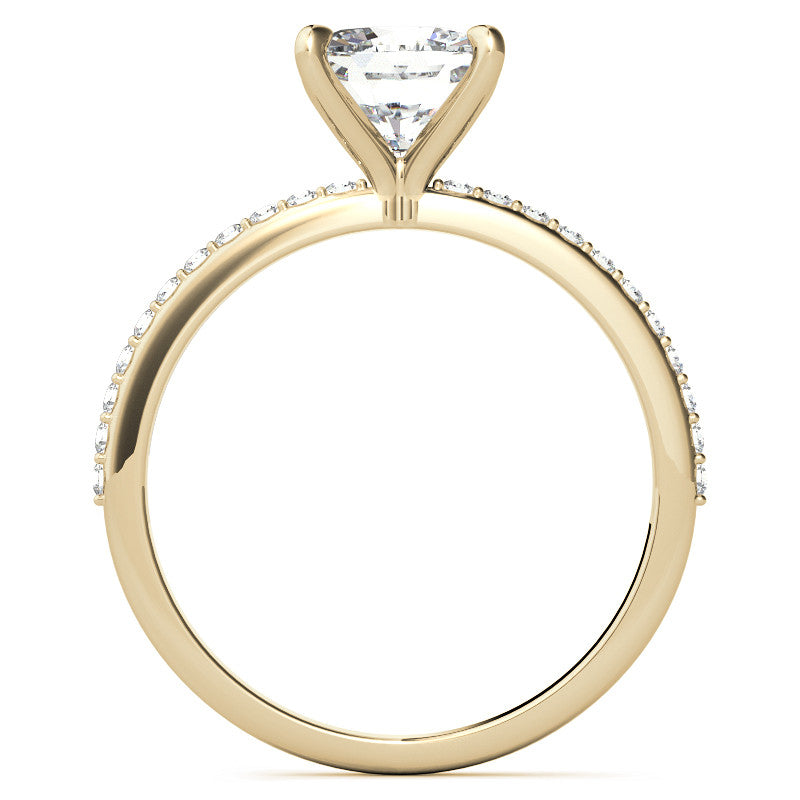 Cushion Moissanite Engagement Ring with Claw Prongs