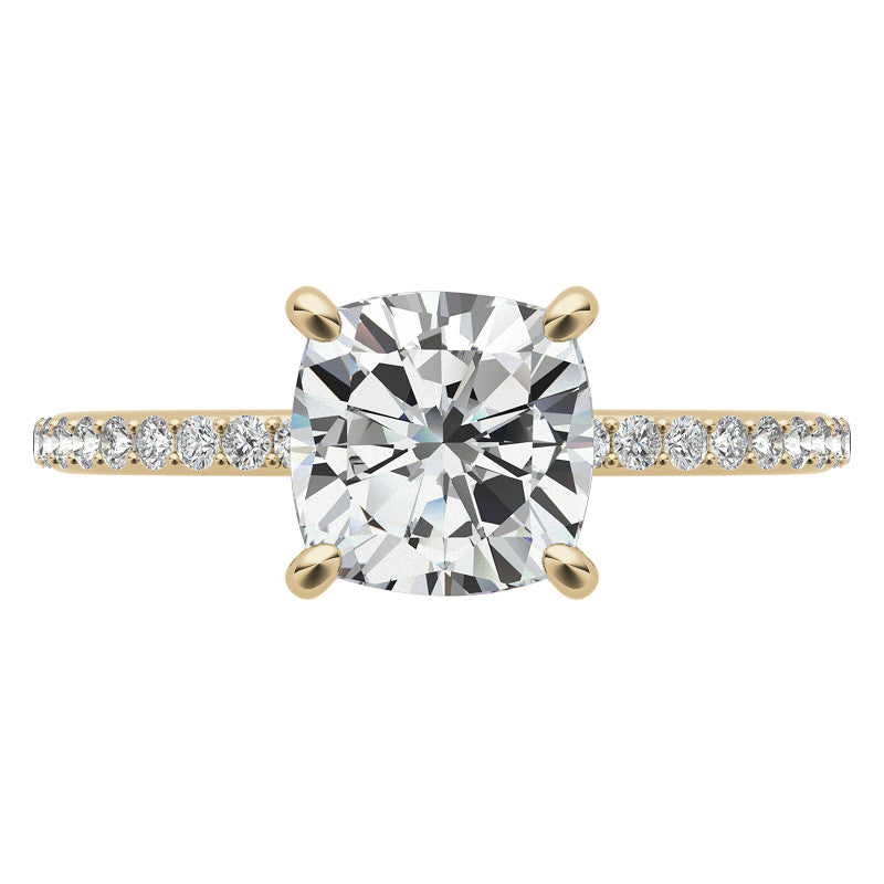 Cushion Moissanite Engagement Ring with Claw Prongs
