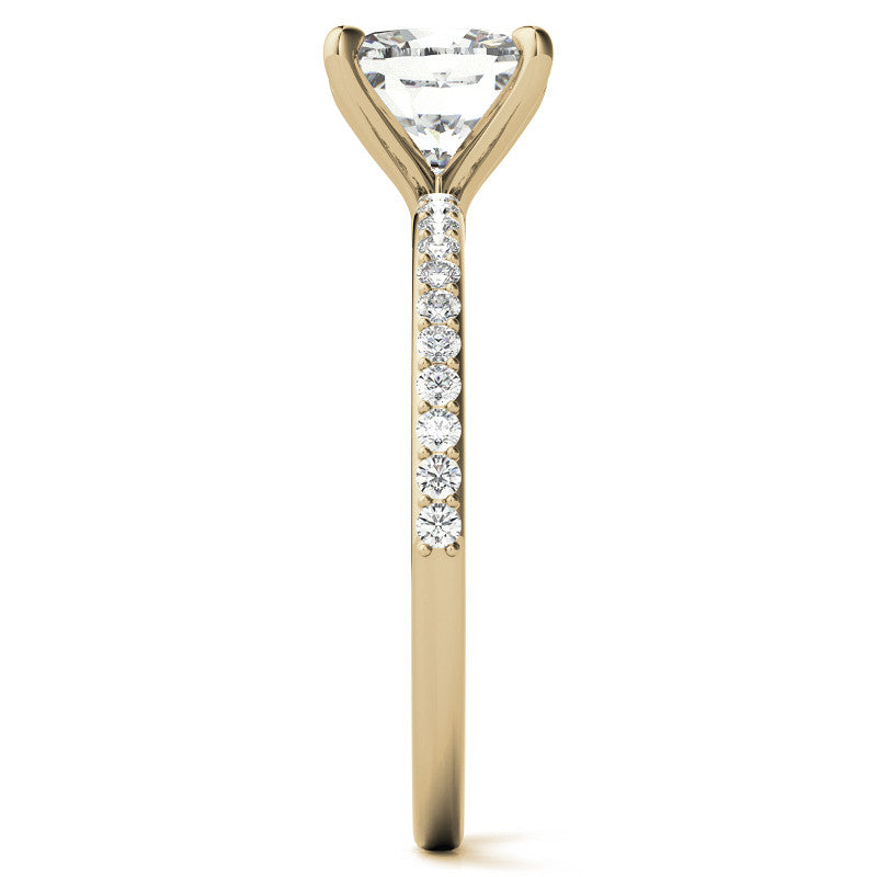 Cushion Moissanite Engagement Ring with Claw Prongs