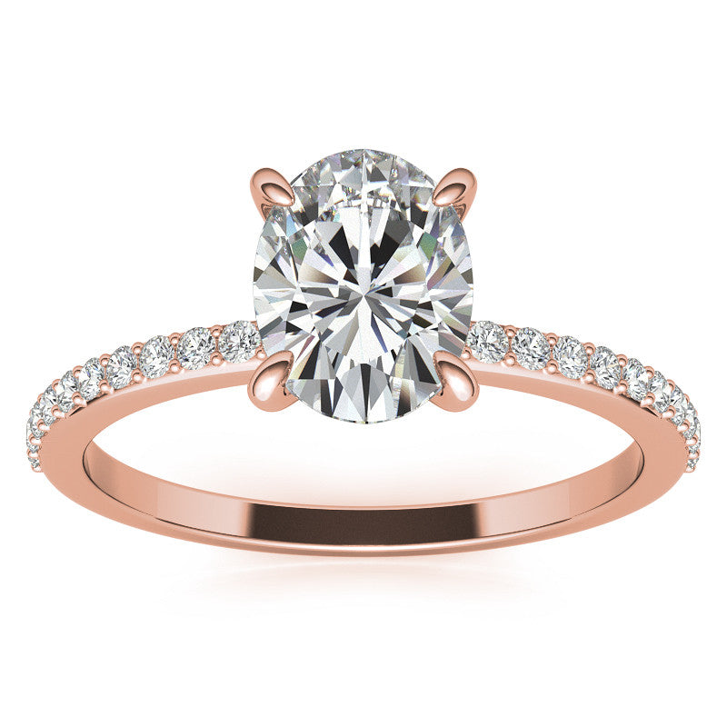 Oval Moissanite Engagement Ring with Claw Prongs