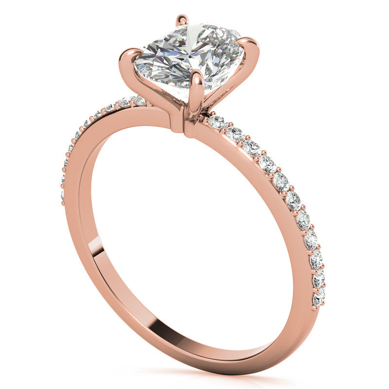 Oval Moissanite Engagement Ring with Claw Prongs