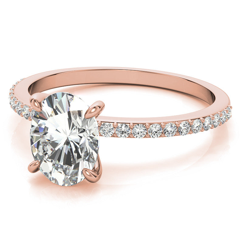 Oval Moissanite Engagement Ring with Claw Prongs