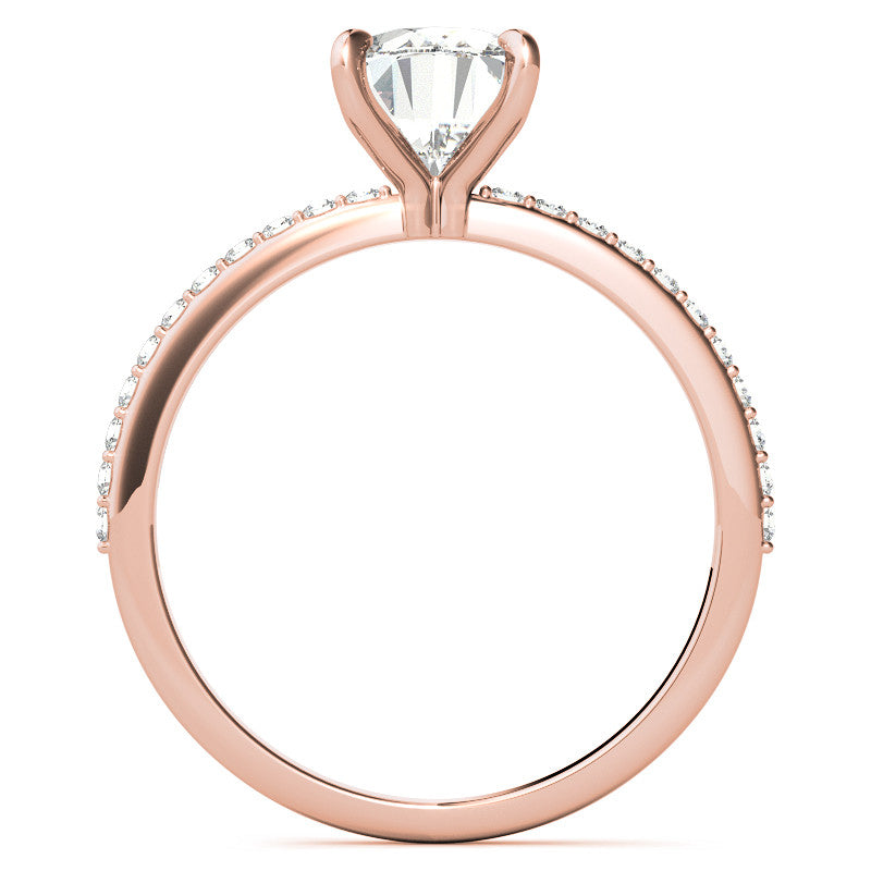 Oval Moissanite Engagement Ring with Claw Prongs
