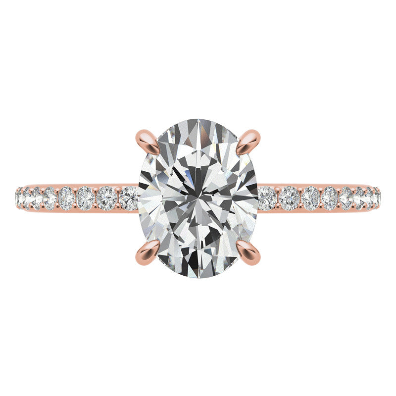 Oval Moissanite Engagement Ring with Claw Prongs