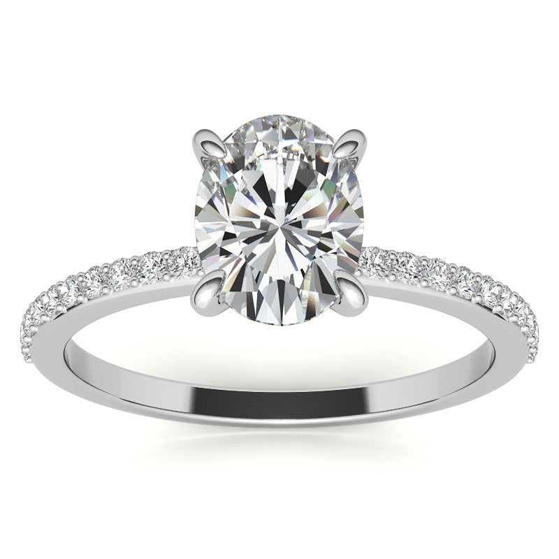 Oval Moissanite Engagement Ring with Claw Prongs