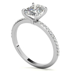 Oval Moissanite Engagement Ring with Claw Prongs