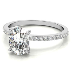 Oval Moissanite Engagement Ring with Claw Prongs