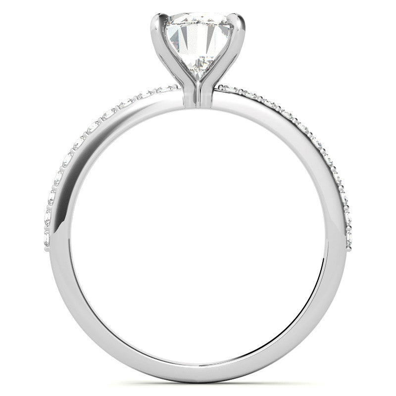 Oval Moissanite Engagement Ring with Claw Prongs