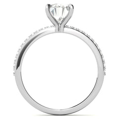 Oval Moissanite Engagement Ring with Claw Prongs