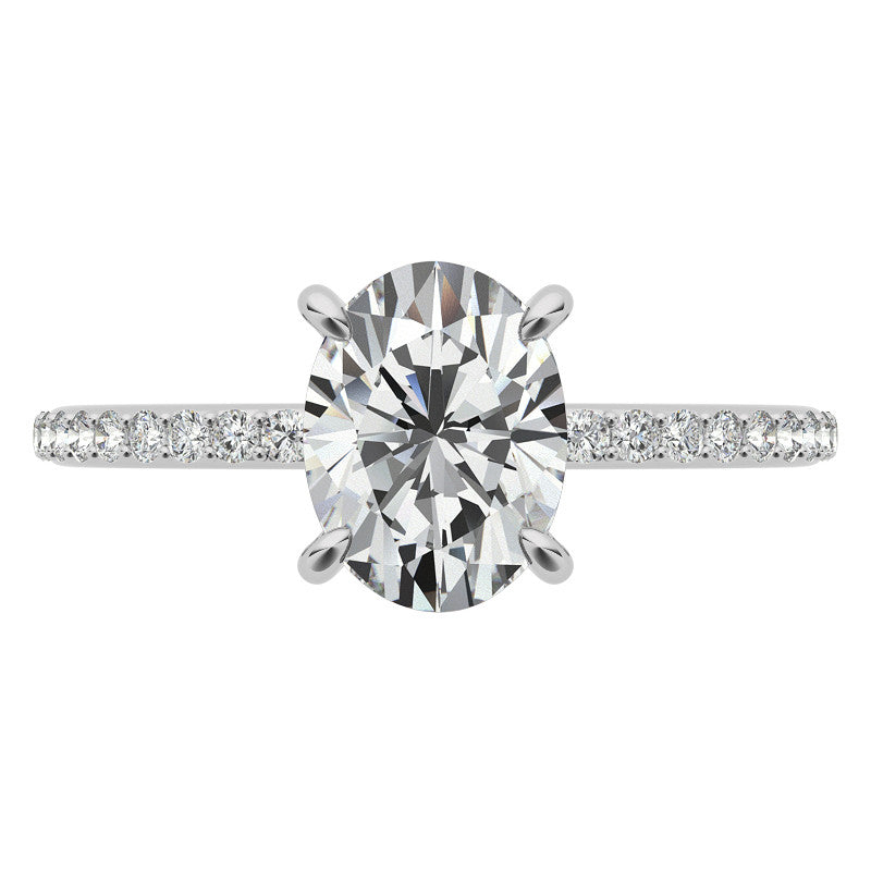 Oval Moissanite Engagement Ring with Claw Prongs