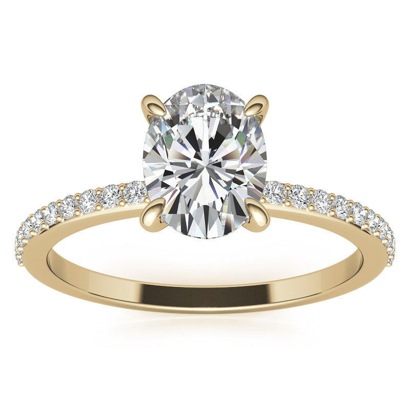 Oval Moissanite Engagement Ring with Claw Prongs