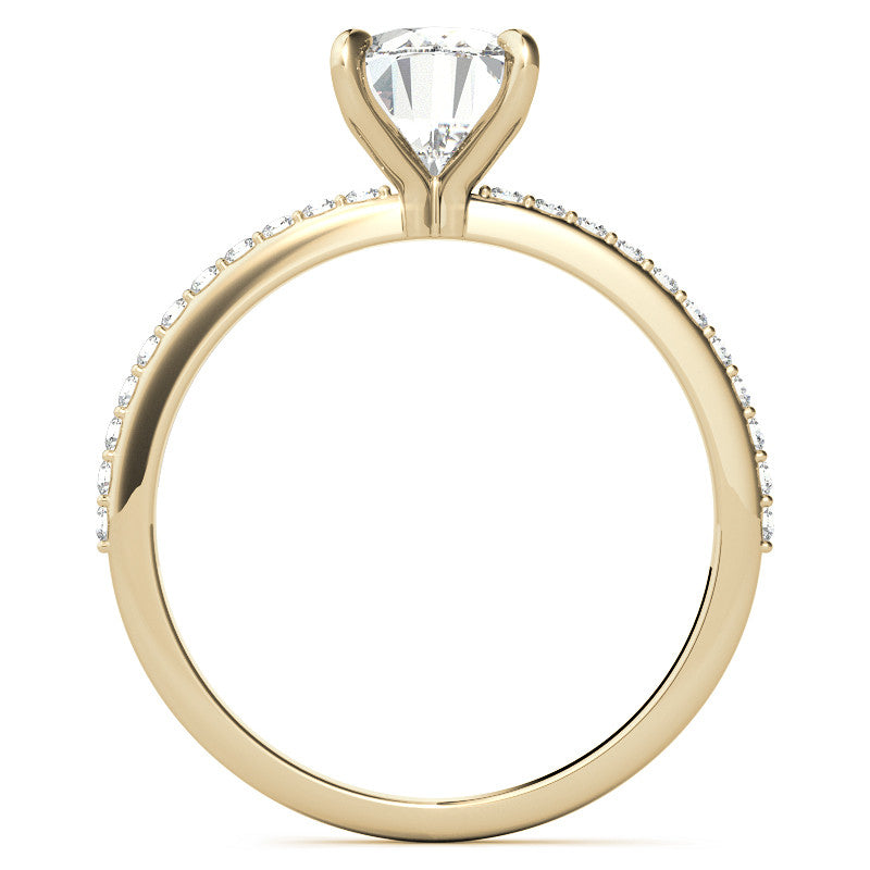 Oval Moissanite Engagement Ring with Claw Prongs