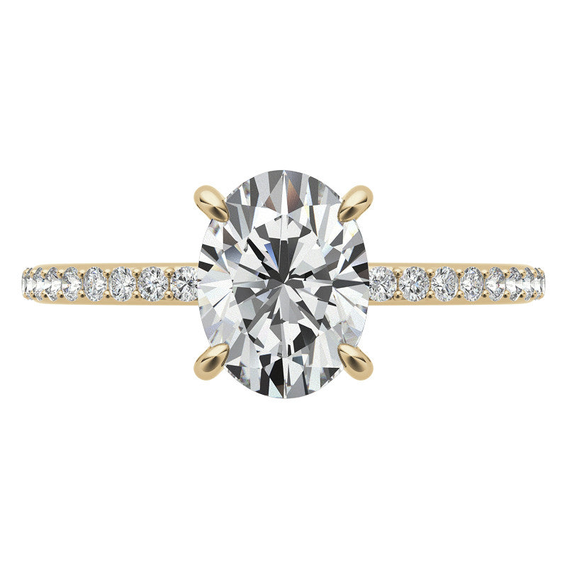 Oval Moissanite Engagement Ring with Claw Prongs