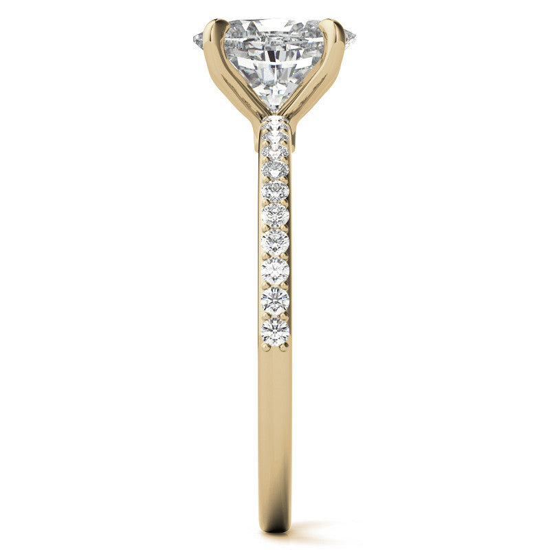 Oval Moissanite Engagement Ring with Claw Prongs