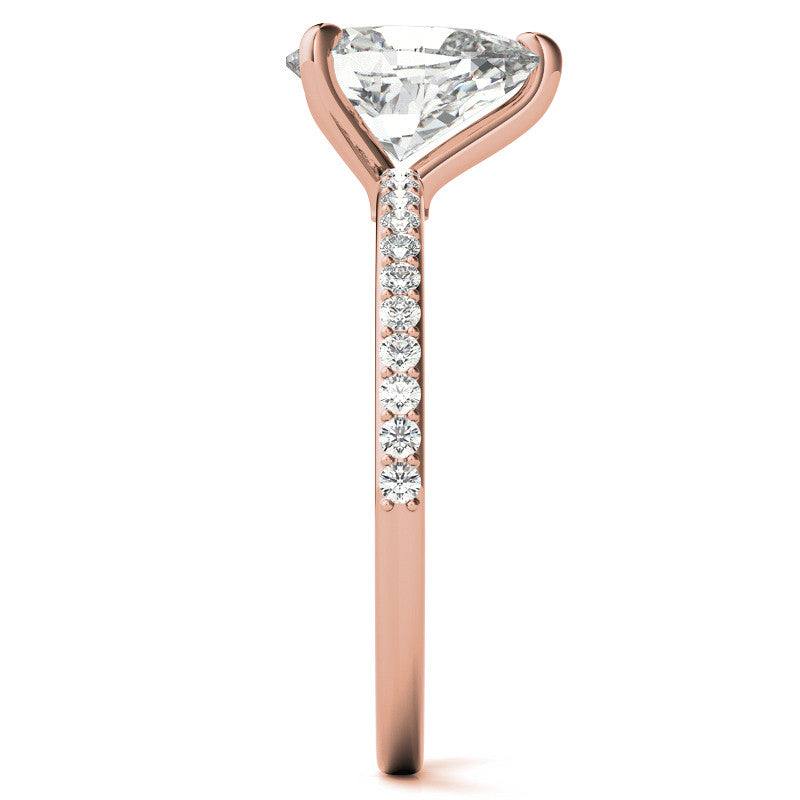 Pear Moissanite Engagement Ring with Claw Prongs