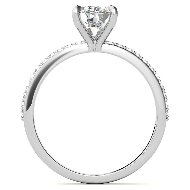 Pear Moissanite Engagement Ring with Claw Prongs