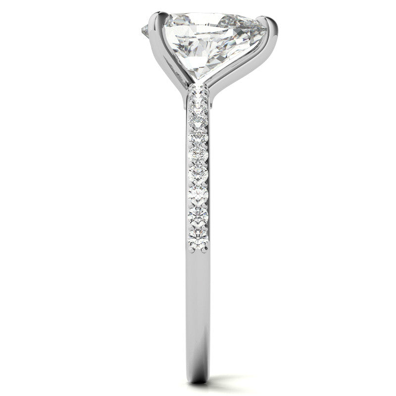 Pear Moissanite Engagement Ring with Claw Prongs