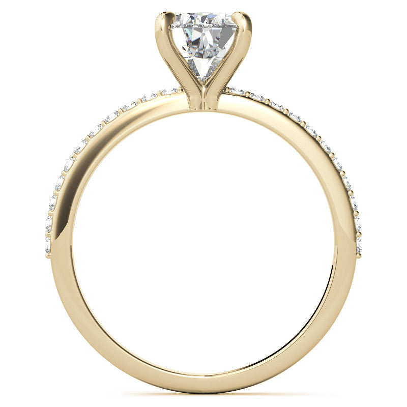 Pear Moissanite Engagement Ring with Claw Prongs