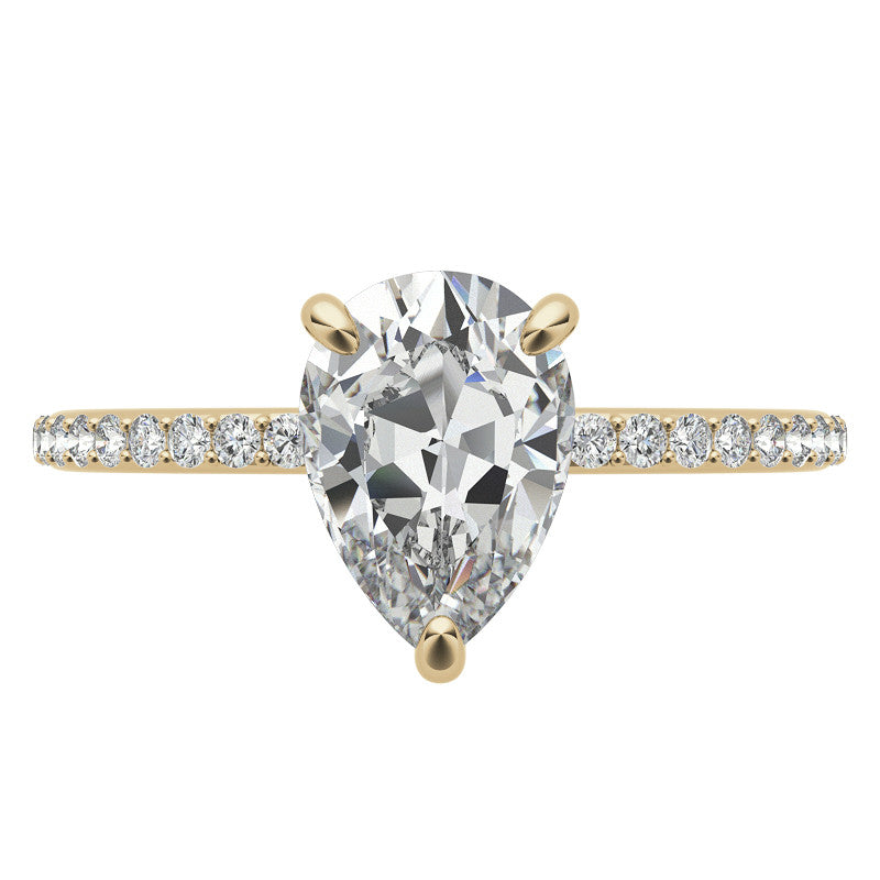 Pear Moissanite Engagement Ring with Claw Prongs