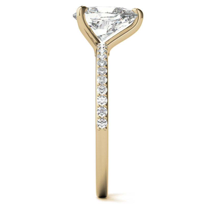 Pear Moissanite Engagement Ring with Claw Prongs
