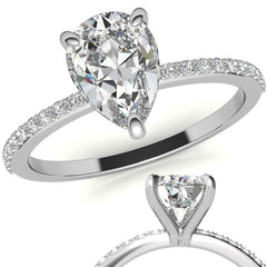 Pear Moissanite Engagement Ring with Claw Prongs