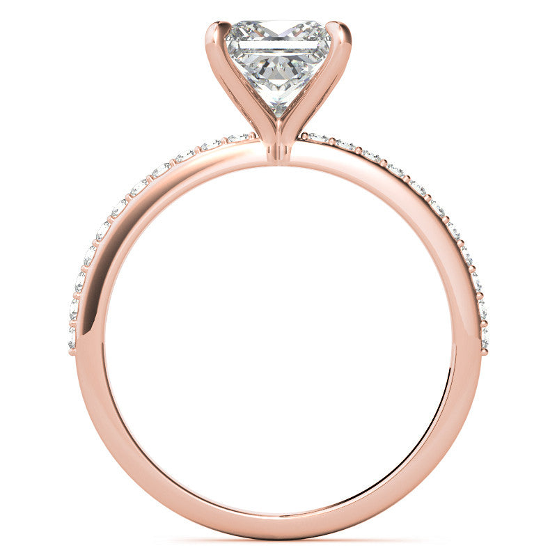 Princess cut Moissanite Engagement Ring with Claw Prongs