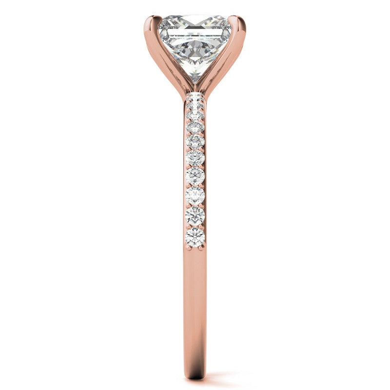 Princess cut Moissanite Engagement Ring with Claw Prongs