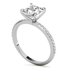 Princess cut Moissanite Engagement Ring with Claw Prongs
