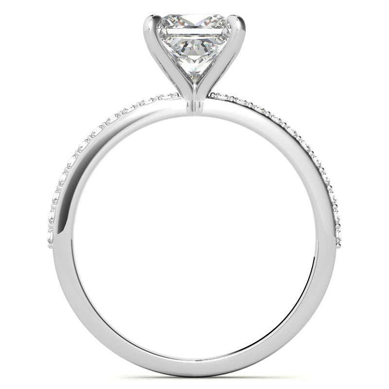 Princess cut Moissanite Engagement Ring with Claw Prongs