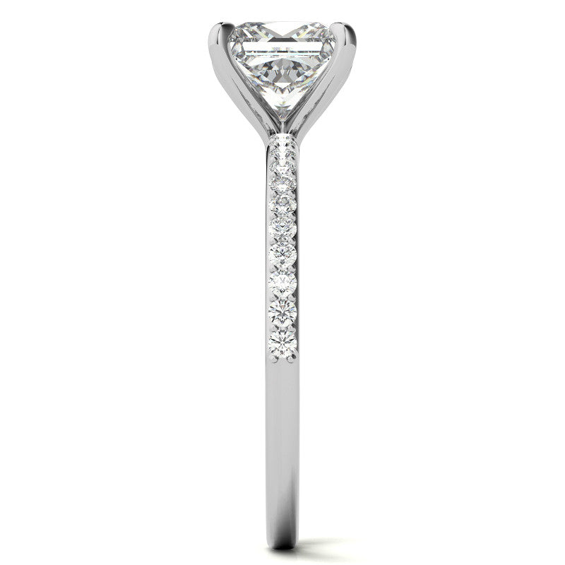 Princess cut Moissanite Engagement Ring with Claw Prongs