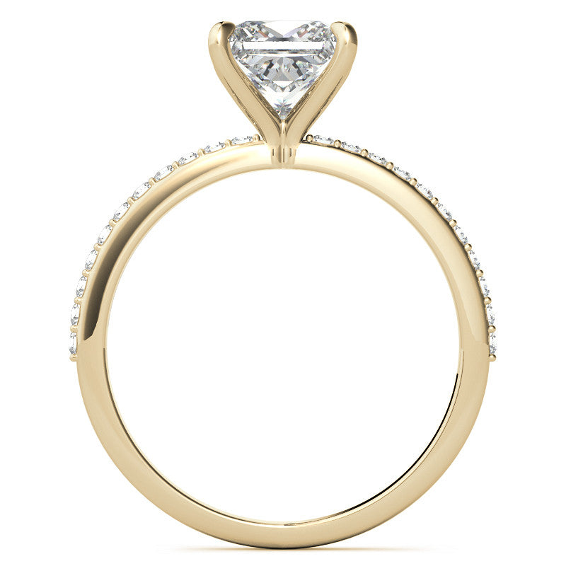 Princess cut Moissanite Engagement Ring with Claw Prongs