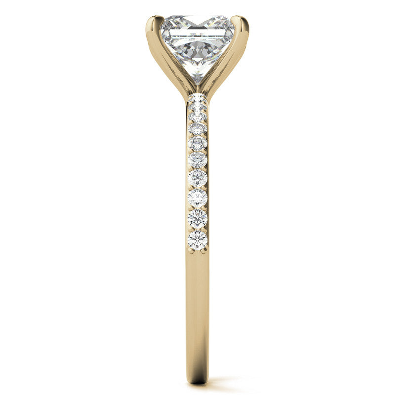 Princess cut Moissanite Engagement Ring with Claw Prongs