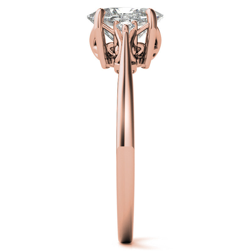 Oval Three-Stone Cathedral Engagement Ring