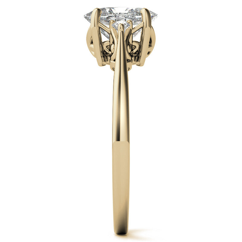 Oval Three-Stone Cathedral Engagement Ring