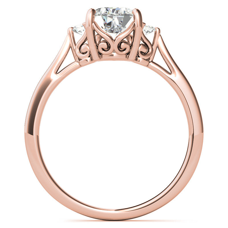Pear Three-Stone Cathedral Engagement Ring