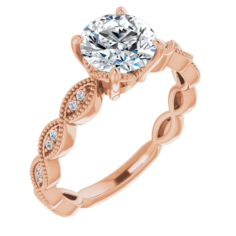 Round Infinity-Styled Moissanite Engagement Ring