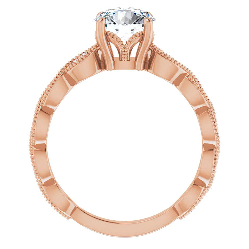 Round Infinity-Styled Moissanite Engagement Ring