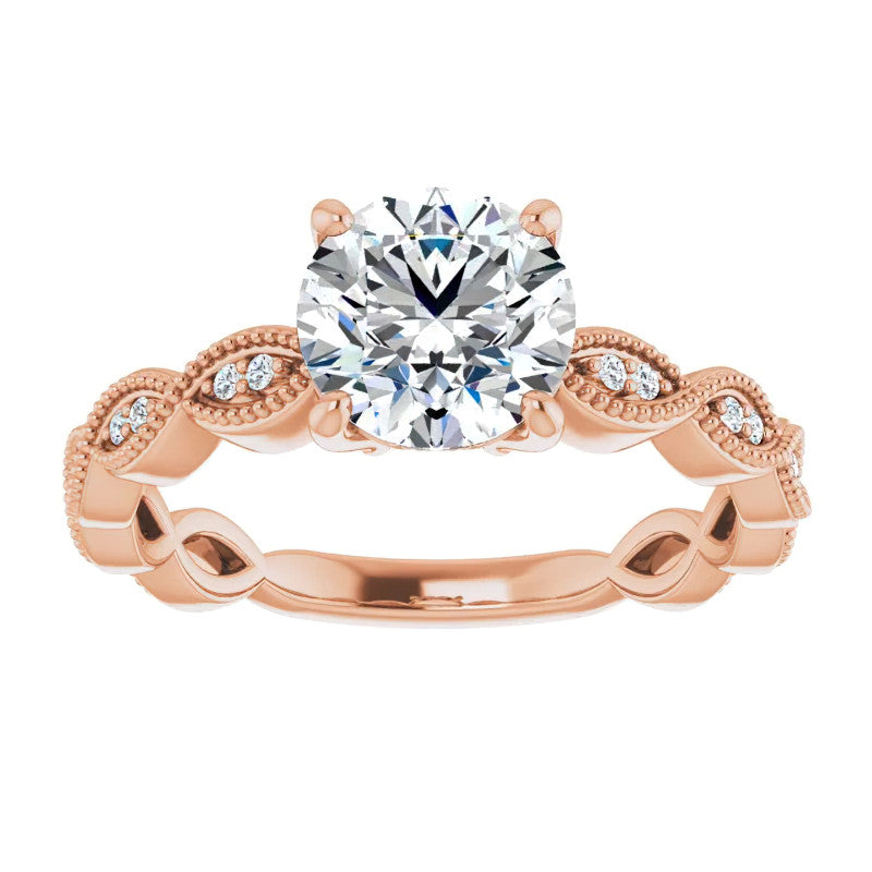 Round Infinity-Styled Moissanite Engagement Ring