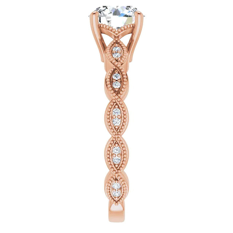 Round Infinity-Styled Moissanite Engagement Ring