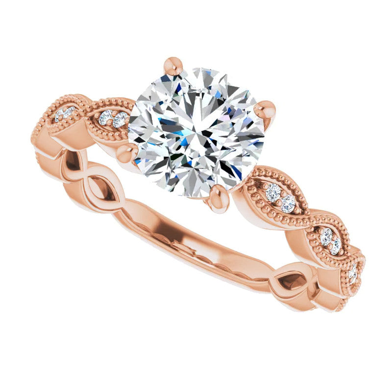 Round Infinity-Styled Moissanite Engagement Ring