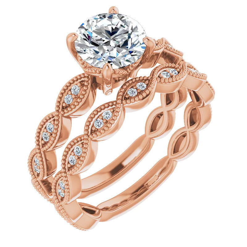 Round Infinity-Styled Moissanite Engagement Ring