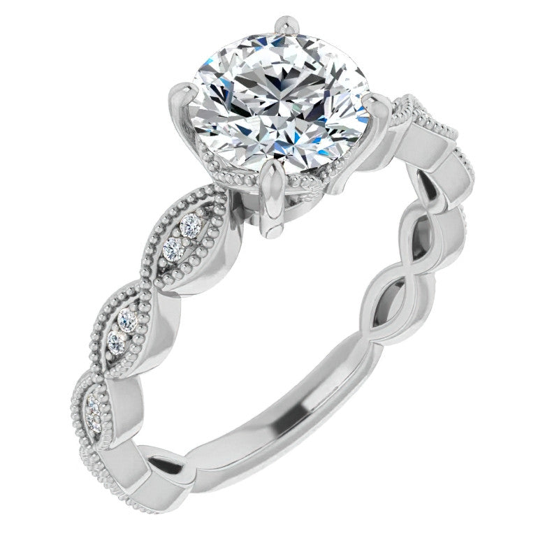 Round Infinity-Styled Moissanite Engagement Ring