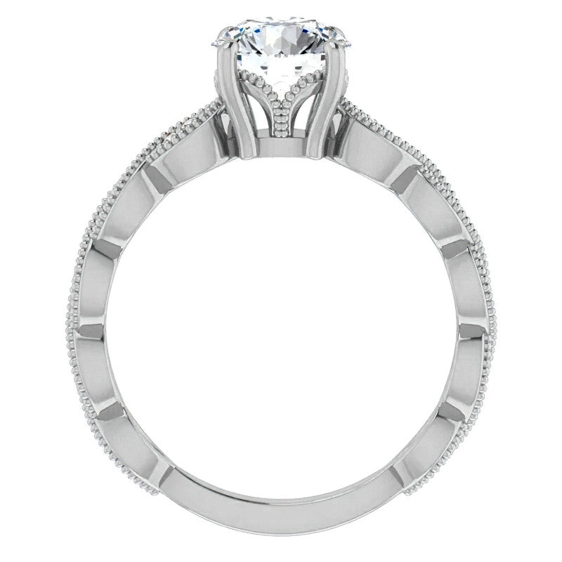 Round Infinity-Styled Moissanite Engagement Ring