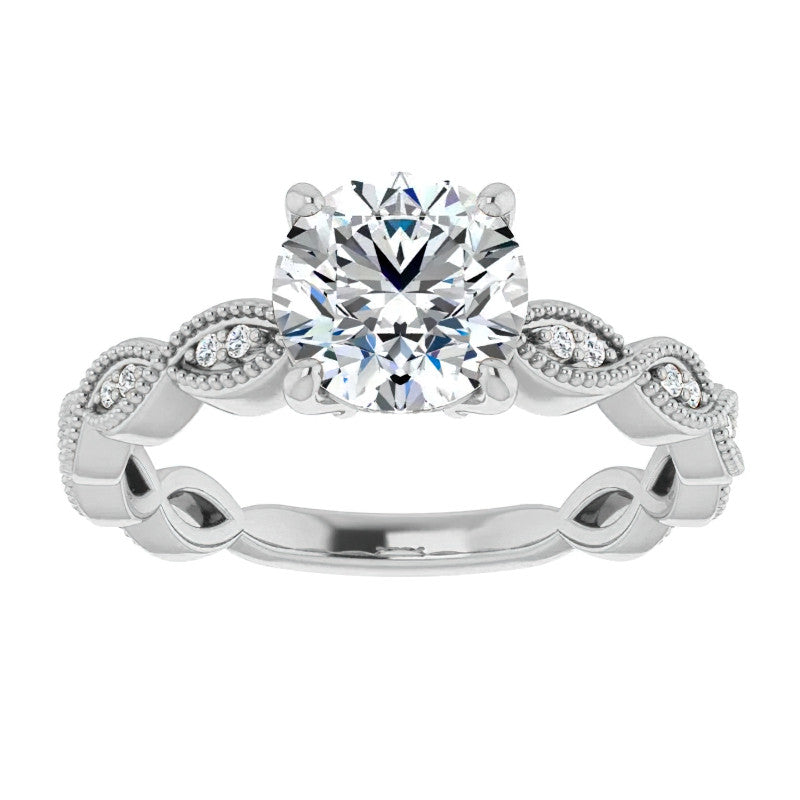 Round Infinity-Styled Moissanite Engagement Ring