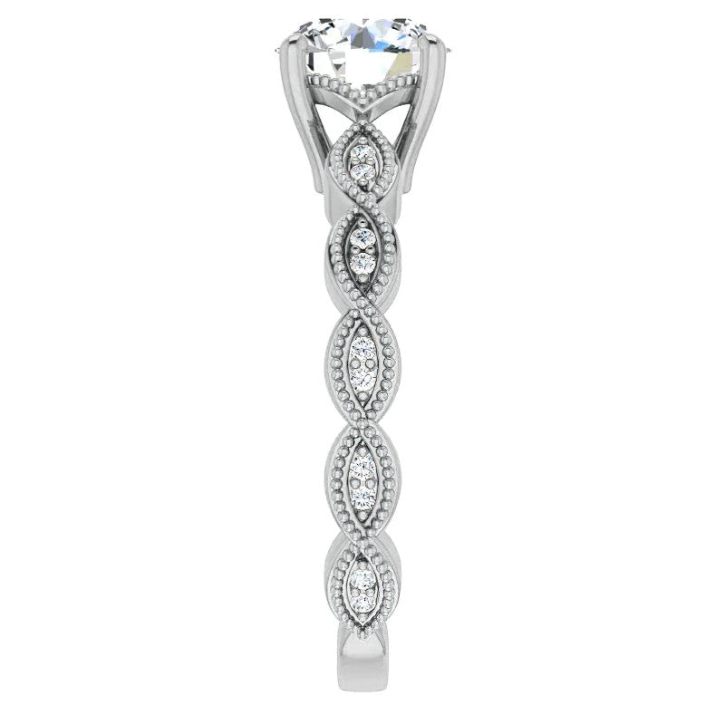 Round Infinity-Styled Moissanite Engagement Ring